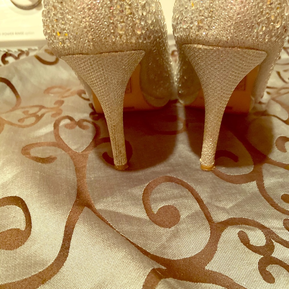 Evening silver shoes